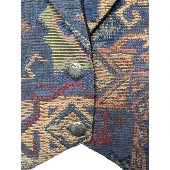 Vintage Deborah Murray Abstract Tapestry Western Vest Size L/G Made in Canada - Picture 7 of 9